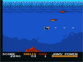 In game image of Jaws on the Nintendo NES.