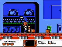 In game image of Jetsons: Cogswell's Caper on the Nintendo NES.