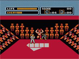 In game image of Karate Kid on the Nintendo NES.