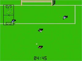 In game image of Kick Off on the Nintendo NES.