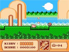 In game image of Kirby's Adventure on the Nintendo NES.