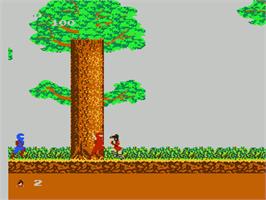In game image of Legend of Kage, The on the Nintendo NES.