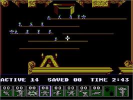 In game image of Lemmings on the Nintendo NES.