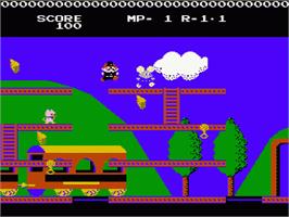 In game image of Mappy Land on the Nintendo NES.