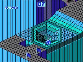 In game image of Marble Madness on the Nintendo NES.
