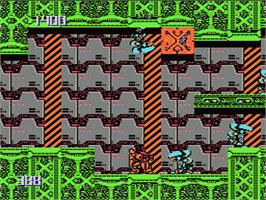 In game image of Metal Storm on the Nintendo NES.