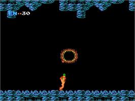 In game image of Metroid on the Nintendo NES.