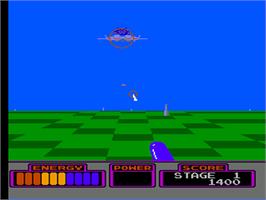 In game image of Mobile Suit Z Gundam: Hot Scramble on the Nintendo NES.