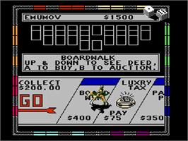 In game image of Monopoly on the Nintendo NES.