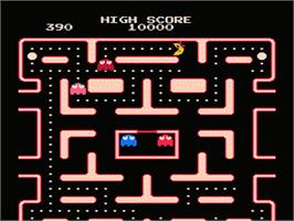 In game image of Ms. Pac-Man on the Nintendo NES.