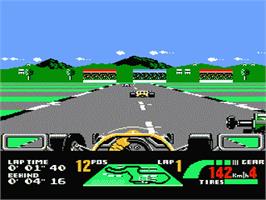 In game image of Nigel Mansell's World Championship on the Nintendo NES.