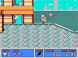 In game image of Panic Restaurant on the Nintendo NES.
