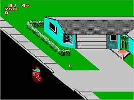 In game image of Paperboy 2 on the Nintendo NES.