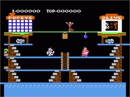 In game image of Popeye on the Nintendo NES.