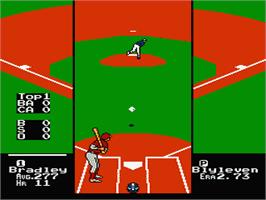 In game image of RBI Baseball 2 on the Nintendo NES.