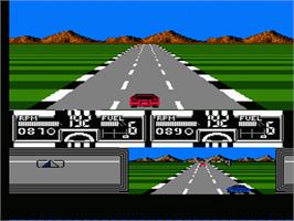 In game image of Race America on the Nintendo NES.