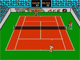 In game image of Rad Racket: Deluxe Tennis 2 on the Nintendo NES.