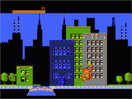 In game image of Rampage on the Nintendo NES.
