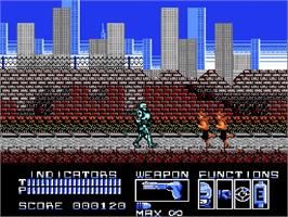 In game image of Robocop on the Nintendo NES.