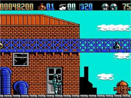 In game image of Robocop 2 on the Nintendo NES.