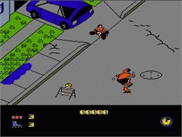 In game image of Rollerblade Racer on the Nintendo NES.