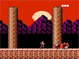 In game image of Rygar on the Nintendo NES.