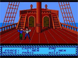 In game image of Sid Meier's Pirates on the Nintendo NES.