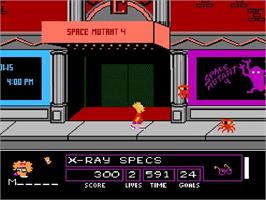 In game image of Simpsons: Bart vs. the Space Mutants on the Nintendo NES.
