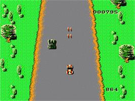 In game image of Spy Hunter on the Nintendo NES.