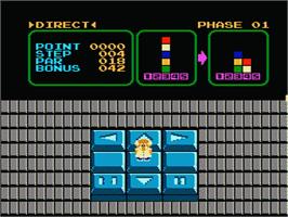 In game image of Stack Up on the Nintendo NES.
