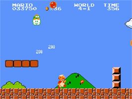 In game image of Super Mario Bros. on the Nintendo NES.
