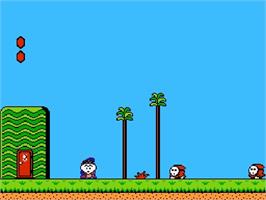 In game image of Super Mario Bros. 2 on the Nintendo NES.