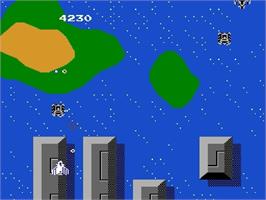 In game image of Super Xevious on the Nintendo NES.