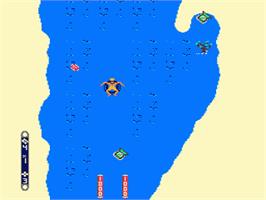 In game image of Toobin' on the Nintendo NES.