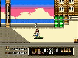 In game image of Town & Country Surf Designs: Wood & Water Rage on the Nintendo NES.