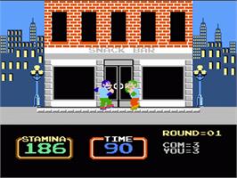 In game image of Urban Champion on the Nintendo NES.