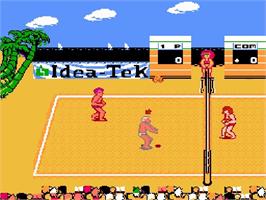 In game image of Venice Beach Volleyball on the Nintendo NES.