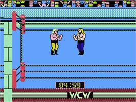 In game image of WCW: World Championship Wrestling on the Nintendo NES.
