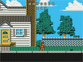 In game image of Wally Bear and the NO! Gang on the Nintendo NES.
