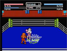 In game image of World Champ:  Super Boxing Great Fight on the Nintendo NES.