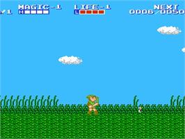 In game image of Zelda II: The Adventure of Link on the Nintendo NES.