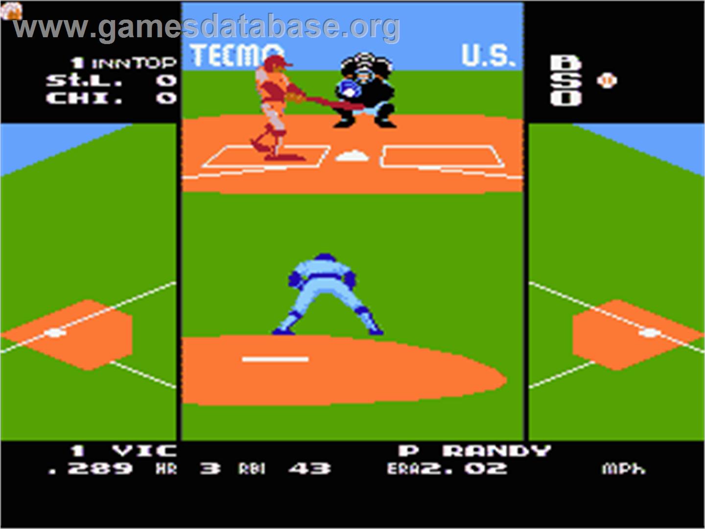 Tecmo Baseball - Nintendo NES - Artwork - In Game