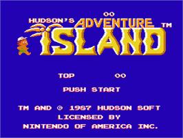 Title screen of Adventure Island on the Nintendo NES.