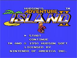 Title screen of Adventure Island 2 on the Nintendo NES.