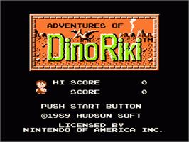 Title screen of Adventures of Dino-Riki on the Nintendo NES.