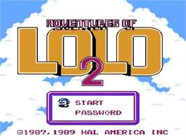 Title screen of Adventures of Lolo 2 on the Nintendo NES.