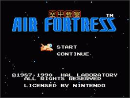Title screen of Air Fortress on the Nintendo NES.