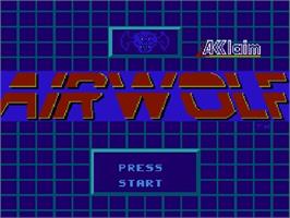 Title screen of Airwolf on the Nintendo NES.