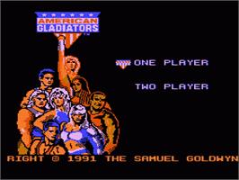 Title screen of American Gladiators on the Nintendo NES.