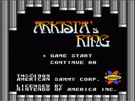 Title screen of Arkista's Ring on the Nintendo NES.